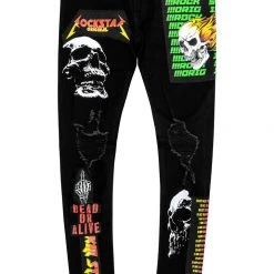 MENS JEANS Denim CANNON PATCHWORK JEAN- BLACK