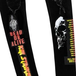 MENS JEANS Denim CANNON PATCHWORK JEAN- BLACK