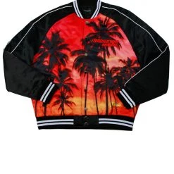 MENS JACKETS Jackets & Outerwear Cayman Logo Bomber Jacket With Stripe Rib Trim Detail- Black