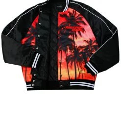 MENS JACKETS Jackets & Outerwear Cayman Logo Bomber Jacket With Stripe Rib Trim Detail- Black