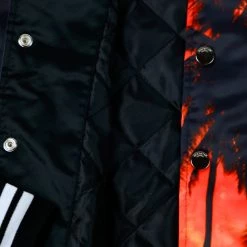 MENS JACKETS Jackets & Outerwear Cayman Logo Bomber Jacket With Stripe Rib Trim Detail- Black