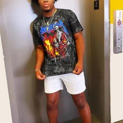 MENS TEES CHEVALIER GRAPHIC T-SHIRT-CHARCOAL