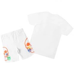 MENS SHORT SETS Cleo White Printed Short Set 9 MENS SHORT SETS Cleo White Printed Short Set