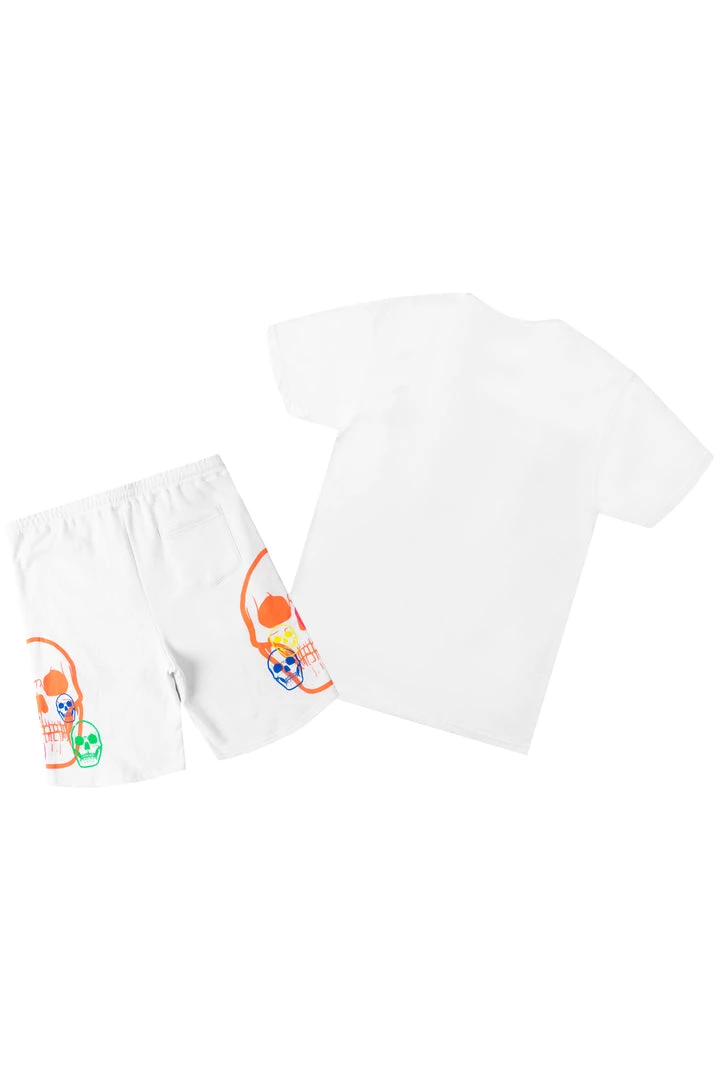 MENS SHORT SETS Cleo White Printed Short Set 5 MENS SHORT SETS Cleo White Printed Short Set