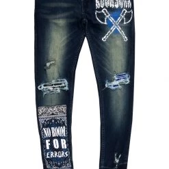 MENS JEANS CORMAC PRINTED JEAN-BLUE