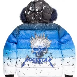 BOYS OUTERWEAR KIDS CURRY 2.0 PUFFER JACKET- BLUE/BLACK