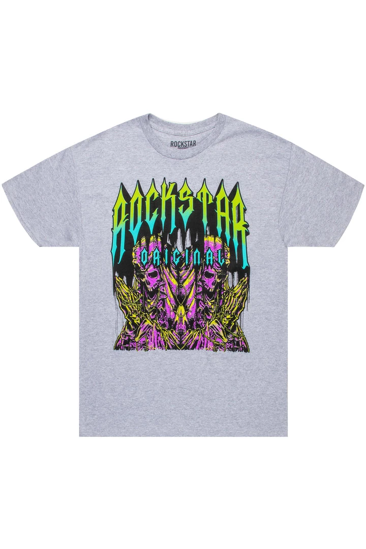 MENS TEES DAMONE GRAPHIC T-SHIRT-HEATHER GREY Tops 1 MENS TEES DAMONE GRAPHIC T-SHIRT-HEATHER GREY Tops