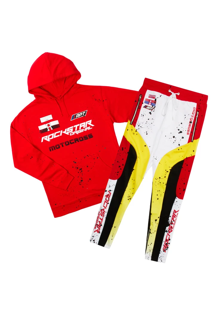 MENS TRACK SETS DARBY HOODIE TRACK SET-RED 1 MENS TRACK SETS DARBY HOODIE TRACK SET-RED