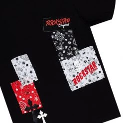 MENS SHORT SETS LENDRICK T-SHIRT/DENIM SHORT SET-BLACK Track Sets