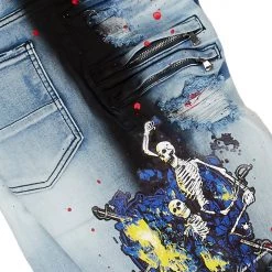 MENS SHORT SETS ILAGO T-SHIRT/DENIM SHORT SET-BLACK