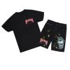 MENS SHORT SETS LANDO T-SHIRT/DENIM SHORT SET-BLACK