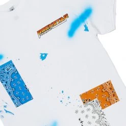 MENS SHORT SETS CIEN T-SHIRT/DENIM SHORT SET-ORANGE/BLUE