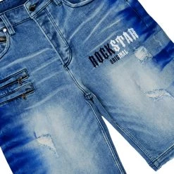 MENS SHORT SETS MURATI T-SHIRT/DENIM SHORT SET-NAVY