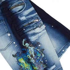 MENS SHORT SETS ILAGO T-SHIRT/DENIM SHORT SET-NAVY