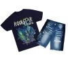 MENS SHORT SETS ILAGO T-SHIRT/DENIM SHORT SET-NAVY