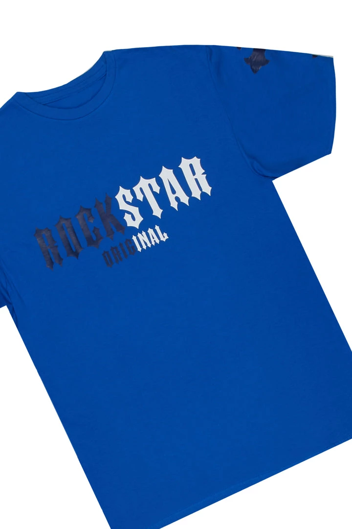 MENS SHORT SETS AQUINO T-SHIRT/DENIM SHORT SET- ROYAL BLUE Track Sets 2 MENS SHORT SETS AQUINO T-SHIRT/DENIM SHORT SET- ROYAL BLUE Track Sets