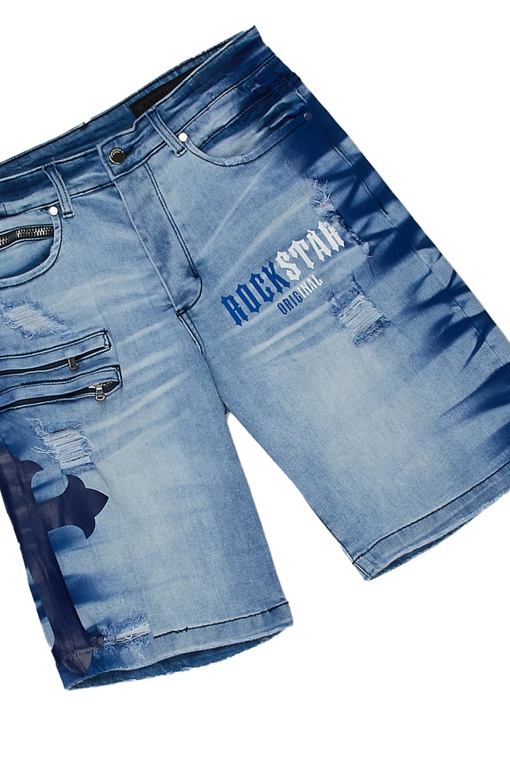 MENS SHORT SETS AQUINO T-SHIRT/DENIM SHORT SET- ROYAL BLUE Track Sets 3 MENS SHORT SETS AQUINO T-SHIRT/DENIM SHORT SET- ROYAL BLUE Track Sets