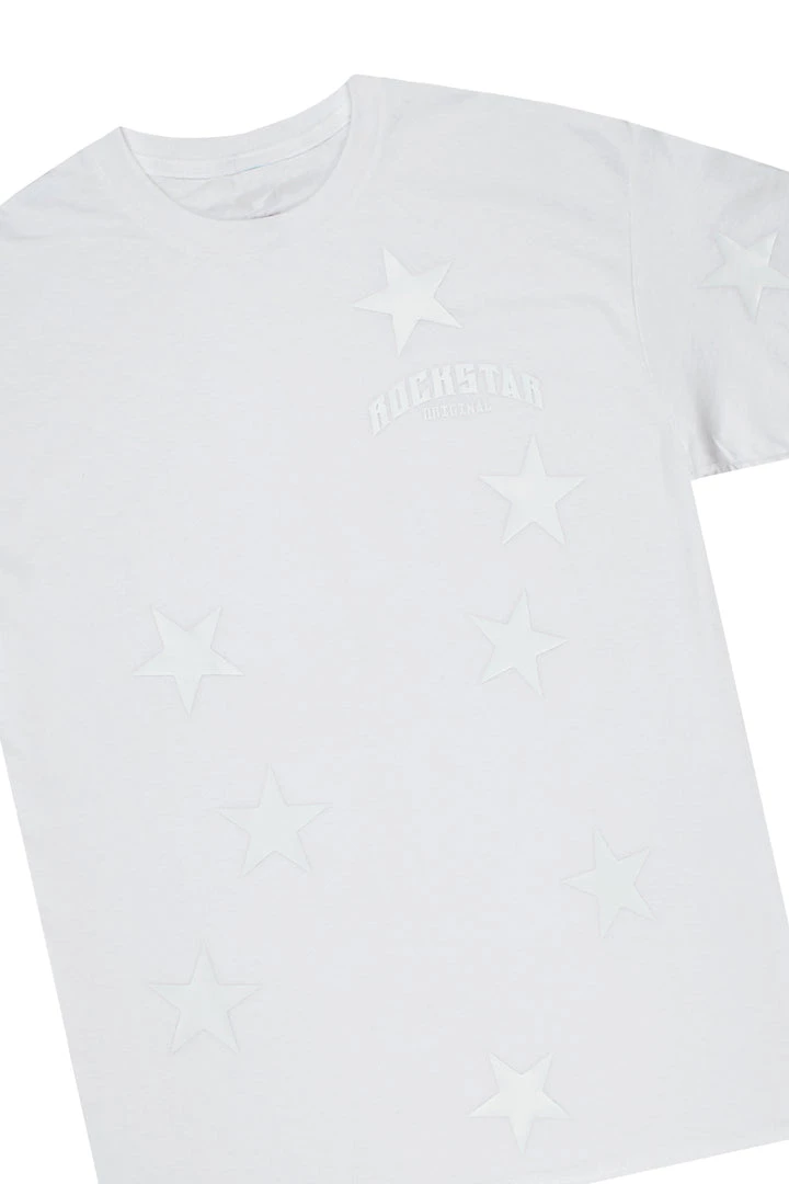 MENS SHORT SETS STELLAR T-SHIRT/DENIM SHORT SET-WHITE Track Sets 2 MENS SHORT SETS STELLAR T-SHIRT/DENIM SHORT SET-WHITE Track Sets