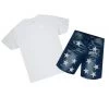 MENS SHORT SETS STELLAR T-SHIRT/DENIM SHORT SET-WHITE Track Sets