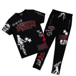 MENS TRACK SETS DENNIS T-SHIRT TRACK SET-BLACK 17 MENS TRACK SETS DENNIS T-SHIRT TRACK SET-BLACK