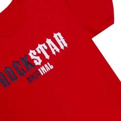 MENS TRACK SETS DEPP T-SHIRT/JOGGER SET-RED/WHITE