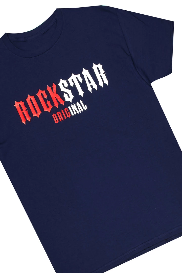 MENS TRACK SETS DEPP T-SHIRT/JOGGER SET-WHITE/NAVY 2 MENS TRACK SETS DEPP T-SHIRT/JOGGER SET-WHITE/NAVY