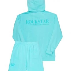 MENS SHORT SETS DIMITRI HOODIE SHORT SET-AQUA Track Sets