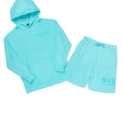MENS SHORT SETS DIMITRI HOODIE SHORT SET-AQUA Track Sets