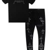 MENS MISC DIOGO T-SHIRT & EXO PATCHWORK JEANS BUNDLE Short Sleeve Track Sets