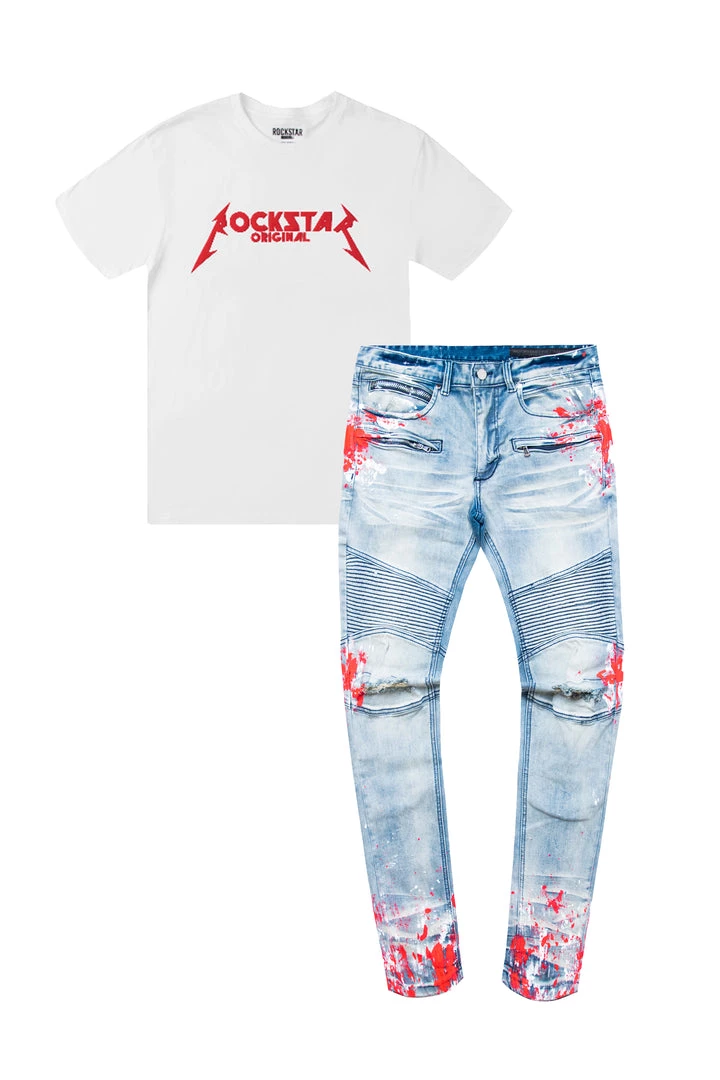 MENS MISC DIOGO T-SHIRT & KODAK RED JEANS BUNDLE Short Sleeve Track Sets 1 MENS MISC DIOGO T-SHIRT & KODAK RED JEANS BUNDLE Short Sleeve Track Sets