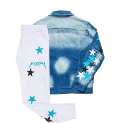 MENS TRACK SETS DOMINIC DENIM JACKET/TRACKPANT SET-WHITE/BLUE 13 MENS TRACK SETS DOMINIC DENIM JACKET/TRACKPANT SET-WHITE/BLUE