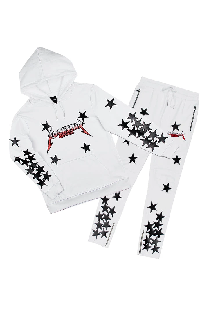 MENS TRACK SETS DOMINIC GRAPHIC TRACKSET-WHITE 1 MENS TRACK SETS DOMINIC GRAPHIC TRACKSET-WHITE