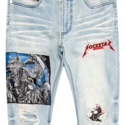 MENS JEANS Denim DRAKE PATCHWORK JEAN- BLUE