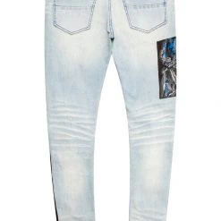 MENS JEANS Denim DRAKE PATCHWORK JEAN- BLUE