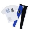MENS TRACK SETS DRAX T-SHIRT/TRACK PANT SET-WHITE/BLUE