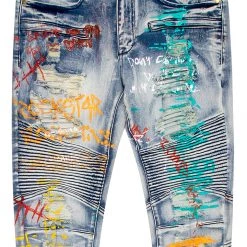 MENS JEANS Denim DRIPPER PRINTED JEAN- YELLOW