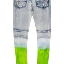 MENS JEANS Denim DRIPPER PRINTED JEAN- YELLOW