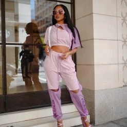 WOMENS TRACK SETS Aliana Pink Windbreaker Trackset