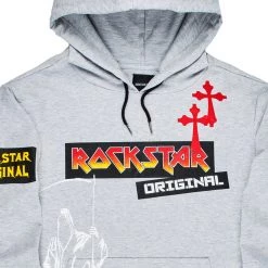 MENS HOODIES & SWEATSHIRTS Tops DUNN PRINTED HOODIE-GREY