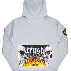 MENS HOODIES & SWEATSHIRTS Tops DUNN PRINTED HOODIE-GREY