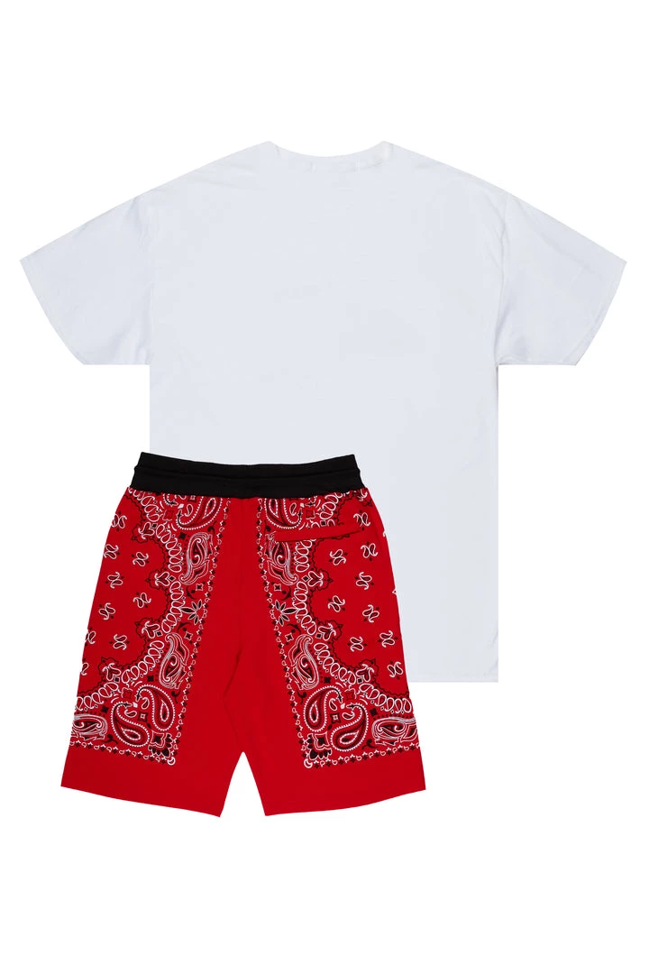 MENS SHORT SETS DURK GRAPHIC SHORT SET-WHITE/RED 4 MENS SHORT SETS DURK GRAPHIC SHORT SET-WHITE/RED