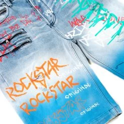 MENS SHORTS DRIPPER PRINTED SHORT- BLUE