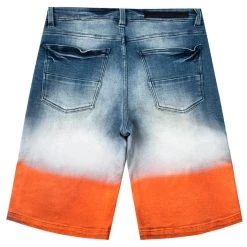 MENS SHORTS Denim DRIPPER PRINTED SHORT- ORANGE