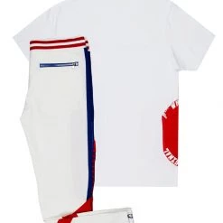 MENS TRACK SETS ELI T-SHIRT/TRACK PANT SET-WHITE 7 MENS TRACK SETS ELI T-SHIRT/TRACK PANT SET-WHITE