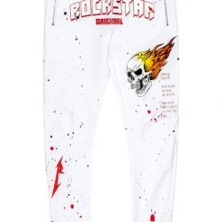 MENS PANTS Track Sets EVERETT TRACK PANT-WHITE/RED