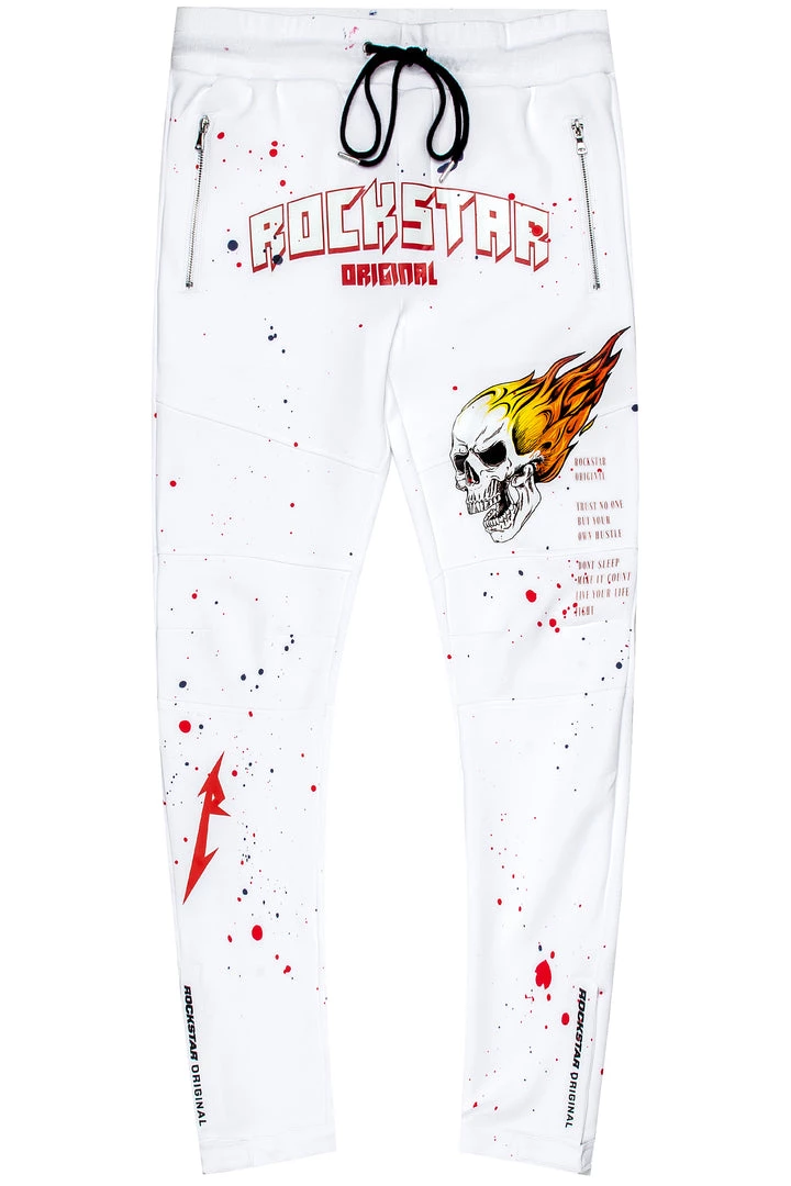 MENS PANTS Track Sets EVERETT TRACK PANT-WHITE/RED 1 MENS PANTS Track Sets EVERETT TRACK PANT-WHITE/RED