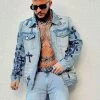 MENS DENIM JACKETS EXO PATCHWORK JACKET- BLUE