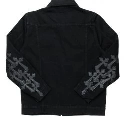 MENS DENIM JACKETS EXO PATCHWORK JACKET- BLACK