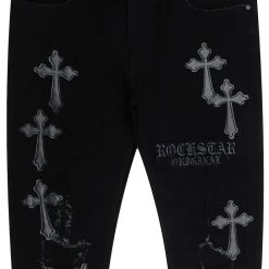 MENS JEANS Denim EXO PATCHWORK JEAN- BLACK