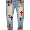 MENS JEANS Denim EXO PATCHWORK JEAN- BLUE MULTI